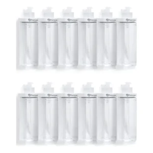 12 Suporte+frasco Branco Porta Sabonete Shampoo Hotel Airbnb