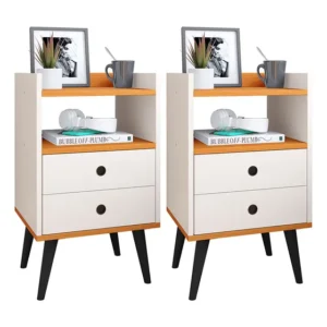 Mesas De Cabeceira Kit 2 Criado Dream E Kit 2 Criado Classic Off White Cinamomo Lojas RPM