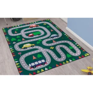 Tapete Infantil Antiderrapante Pista de Carros 1,4m x 1m Lavável Texfine
