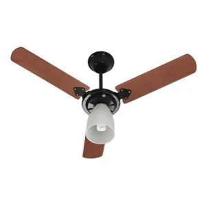 Ventilador de teto Tron Marbela 51.01-0856 com 3 pás de MDF verniz estrutura preto, 96cm de diâmetro