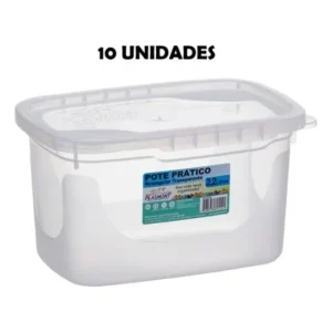 Kit 10 Pote 2,200ml Bpa Free Transparente Marmita Mantimento Transparente