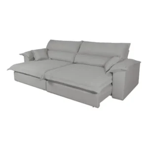 Sofá Retrátil Reclinável 3,00m Nivus Cinza Molas Ensacadas - King House