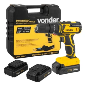 Parafusadeira Furadeira C/ Impacto 20v Bivolt Vonder Pfv020i Amarelo 127/220v 60 Hz