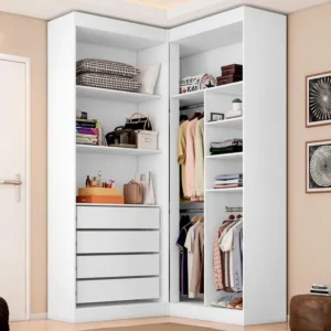 Guarda Roupa Closet Casal Sem Portas Canto Em L Com 4 Dbwt