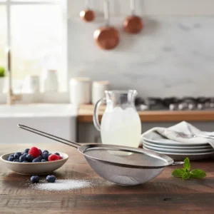 Peneira Aço Inox 18cm Coagem Farinha Suco Furado