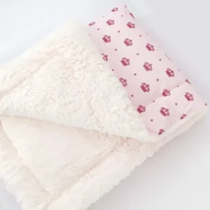 Manta Sherpa De Bebê Estampada Coroa Rosa Inverno Saida Maternidade Infantil Menino Menina Casa Laura Enxovais