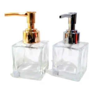 1 Porta Sabonete Vidro Cubo 100 Ml Válvula Cromada