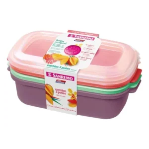 Potes Plástico Freezer Alimentos 1.1 L Sanremo Kit C/3 Pçs