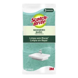 Esponja Multiuso Scotch-Brite Banheiro Não Risca Pacote com 3 Unidades