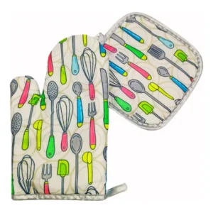 Kit 2 Peças Culinária Luva Térmica Forno Fogão Cozinha Clink Verde
