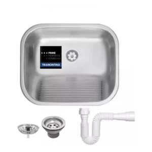 Cuba para cozinha tanque Tramontina Prime Hera de aço inoxidável acetinado 50x40