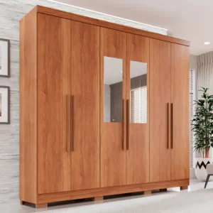 Guarda-roupa Casal Com Espelho 6 Portas 2 Gavetas França Wt