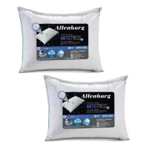 Travesseiro Altenburg Premium Fios de Carbono Antistress tradicional 70cm x 50cm cor branca por 2 unidades