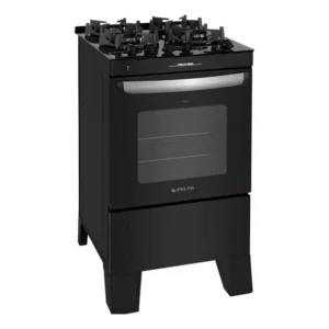 Fogão 4 Bocas Atlas Agile Up Preto Mesa De Vidro -