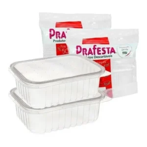 Pote Descartável 750ml Freezer Microondas Marmita - com 24 Un. Cor Transparente