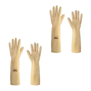 Kit 2 Luva Látex Antiderrapante Longo Limpeza Cozinha Com Ca