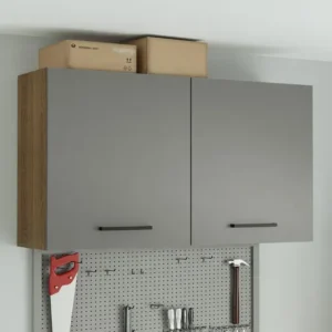 Armário Aéreo Multiuso 120cm 2 Portas Agata Madesa R Cor Rustic/cinza