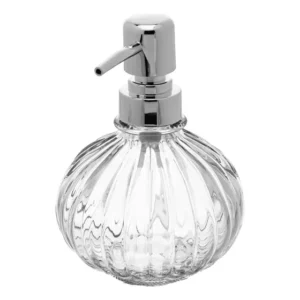 Porta Sabonete Líquido Redondo Com Pump Vidro Lyor 330ml