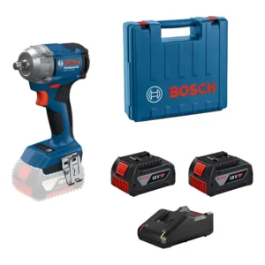 Chave De Impacto a Bateria Bosch Gds 350 + 2 Baterias GBA 4 Ah e Carregador Rápido Bivolt GAL 40 e Maleta