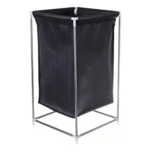 Cesto De Roupa Retangular Suporte De Aço. Preto