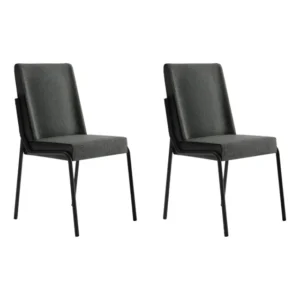 Conjunto 2 Cadeiras De Jantar Hug 1749 Carraro Grafite Preto