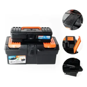 Kit 2 Caixa De Ferramenta Grande Reforçada Granite 13 E 5080 Preto