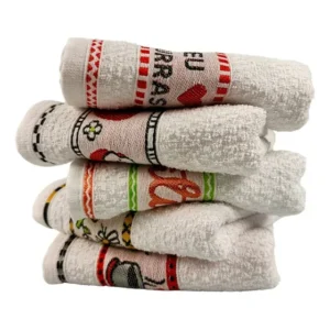 Jogo/kit 10 Panos De Prato Jacquard Atoalhado 100% Algodão