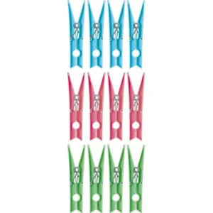 Prendedores Pregadores De Roupa Plástico Colorido 12 Pçs Mor