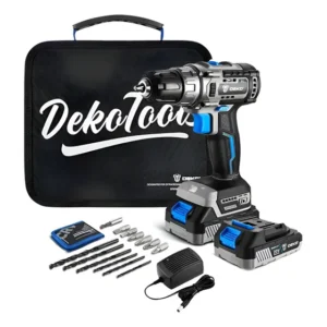 Parafusadeira Furadeira 3/8 Pol. À Bateria 20v Deko Preto 20v