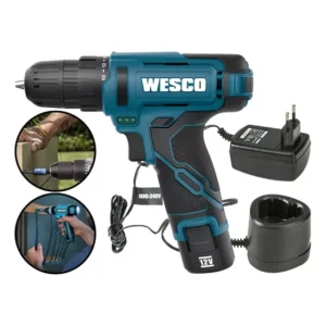 Parafusadeira E Furadeira De 12v Com Acessorios Ws2556 Wesco Azul 12v