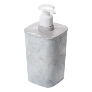 Porta Sabonete Líquido 420ml Mármore Plasútil Para Banheiro Cinza