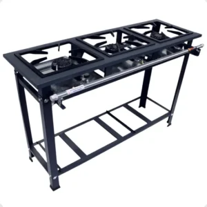 Fogão Industrial 3 Bocas Alta Pressao 30x30 Cor Cinza-escuro Tipo de conexão Gás engarrafado Botijão gás cozinha tradicional