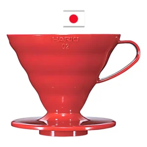 Coador Hario V60 02 VD-02 Acrílico Vermelho 1-4 Xícaras