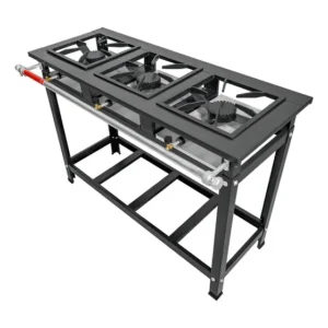 Fogao À Gás Industrial 3 Bocas Alta Pressão Cor Cinza-escuro MetalFour