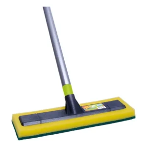 Mop Abrasivo Rodo Esfregão De Limpeza Alklin C/ Cabo Verde/amarelo