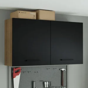 Armário Aéreo Multiuso 120cm 2 Portas Agata Madesa R Cor Rustic/preto