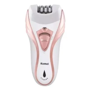 Depilador Elétrico Kemei KM-3010 Sem Fio Branco/Rosa Para Áreas Sensíveis