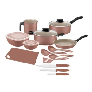 Kit Cozinha Tramontina 14 Peças Em Alumínio Starflon Max Moc Cor Mocaccino