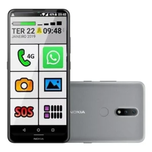 Celular Idoso Nokia C12 64 Gb Cinza Ram Botão Grande Cinza