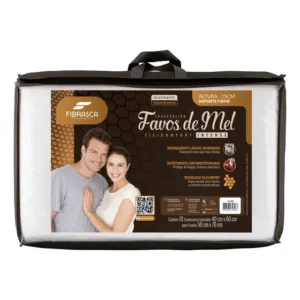 Travesseiro Favos De Mel Intense Suporte Macio Fibrasca Cor Branco