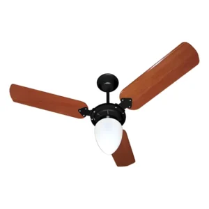 Ventilador de teto Tron Pera New ‎51.01-0739 com 3 pás de MDF verniz estrutura preto, 98cm de diâmetro