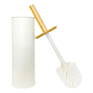 Escova Sanitária Limpeza Vaso Banheiro Tampa Cabo De Bambu