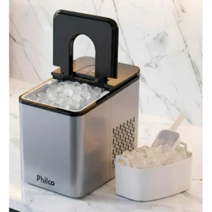Máquina De Gelo Em Cubos Portátil 12kg Philco 220v Cor Cinza 220v Cinza