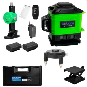 Nivel Laser 12 Linhas Verde 2 Baterias + Acessórios E Maleta