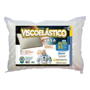 Travesseiro Nasa Relax Viscoelástico Cervical Alto 22cm Branco