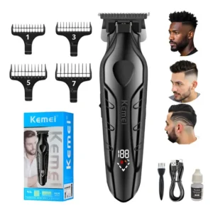 Máquina Acabamento Cabelo Barba Kemei KM-2269 Recarregável Preto