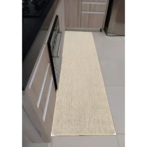 Tapete Passadeira Lancer 1.8m Sisal Bege Geométrico Antiderrapante