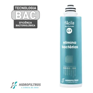Filtro de Água Hidrofiltros C7 Ponto de Uso Elimina Bactérias 40L/h