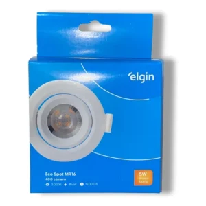 Kit 10 Spot Led Elgin Luminária Mr16 5w Redondo Cor Branco Morno 3000K