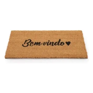 Tapete P/ Entrada Fibra De Coco Bem Vindo 60x33cm Kapazi Comprimento 60 cm Cor Marrom-claro Largura 33 cm